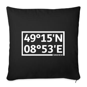 Sinsheim Koordinaten - Sofakissenbezug 45 x 45 cm - Schwarz - Vorne