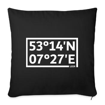 Leer Koordinaten - Sofakissenbezug 45 x 45 cm - Schwarz - Vorne
