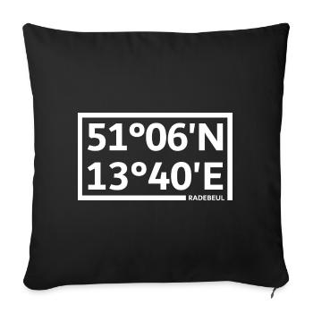 Radebeul Koordinaten - Sofakissenbezug 45 x 45 cm - Schwarz - Vorne