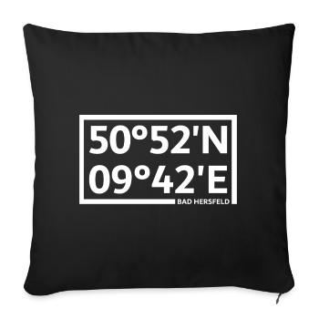 Bad Hersfeld Koordinaten - Sofakissenbezug 45 x 45 cm - Schwarz - Vorne