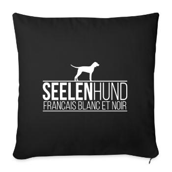 Epagneul Blanc Et Noir Seelenhund Hundespruch - Sofakissenbezug 45 x 45 cm - Schwarz - Vorne