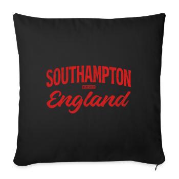 Lettrage rétro de Southampton en Angleterre - Housse de coussin décorative 45 x 45 cm - noir - Devant