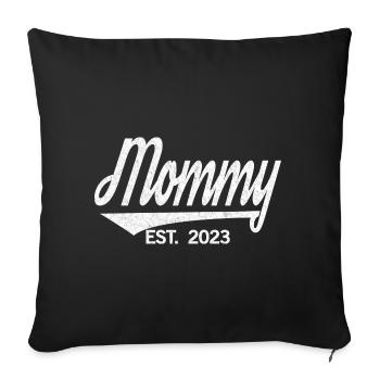 2023, bientôt maman, révélation de grossesse - Housse de coussin décorative 45 x 45 cm - noir - Devant
