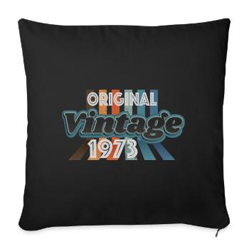 Original Vintage 1973 Surprise Party Bday - Housse de coussin décorative 45 x 45 cm - noir - Devant
