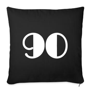 90. 90 ANS. 90e ANNIVERSAIRE. ANNIVERSAIRE 90 ANS. - Housse de coussin décorative 45 x 45 cm - noir - Devant