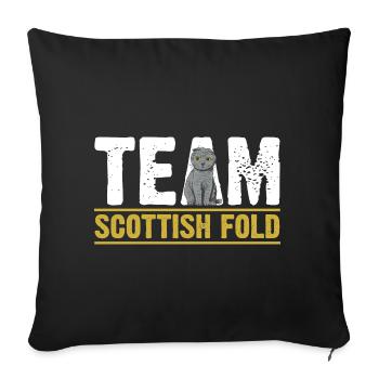 Chat écossais Fold - Housse de coussin décorative 45 x 45 cm - noir - Devant