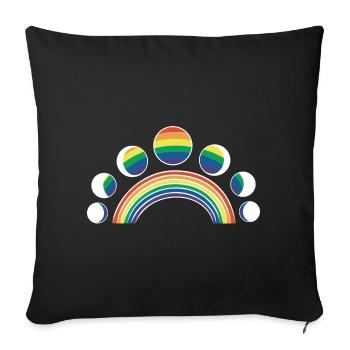 LGBT Moon Phases Moons Arcs-en-ciel - Housse de coussin décorative 45 x 45 cm - noir - Devant