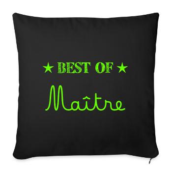 MAÎTRE. MERCI. MERCI MAÎTRE. CADEAU MAÎTRE. ECOLE - Housse de coussin décorative 45 x 45 cm - noir - Devant