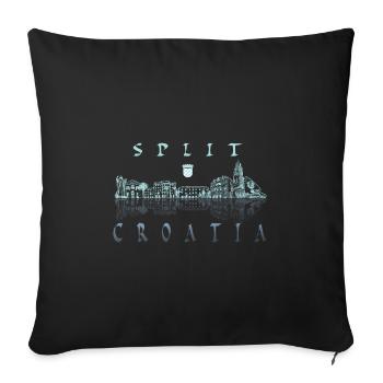 Split skyline city Croatia - Sofa pillowcase 17,3'' x 17,3'' (45 x 45 cm) - black - Front