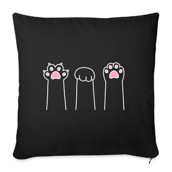 Cat Paw Game Cat Paws Scissors Stone Paper - Sofa pillowcase 17,3'' x 17,3'' (45 x 45 cm) - black - Front