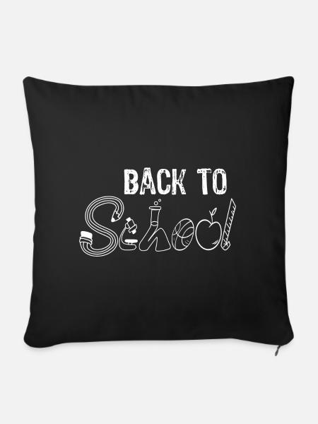 Back to school - Sofakissenbezug 45 x 45 cm - Schwarz
