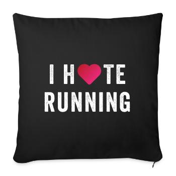 I Love/Hate Running - Sofa pillowcase 17,3'' x 17,3'' (45 x 45 cm) - black - Front