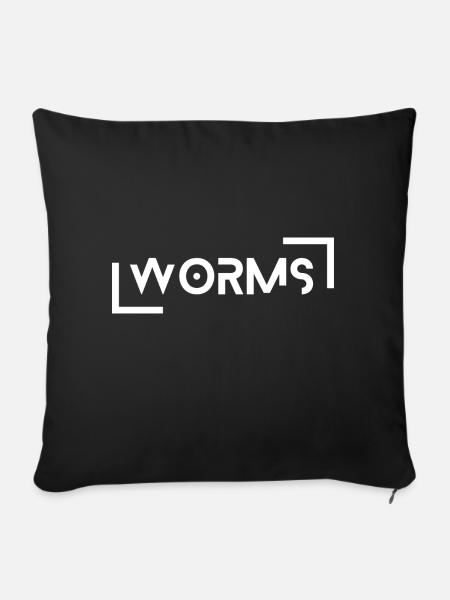 Worms - Sofakissenbezug 45 x 45 cm - Schwarz