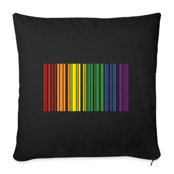 Code à barres gay | Gay, LGBTQ, Gay, Arc-en-ciel - Housse de coussin décorative 45 x 45 cm - noir - Devant