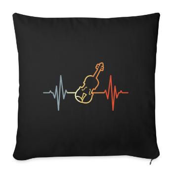 Violin Heartbeat ECG - Sofa pillowcase 17,3'' x 17,3'' (45 x 45 cm) - black - Front