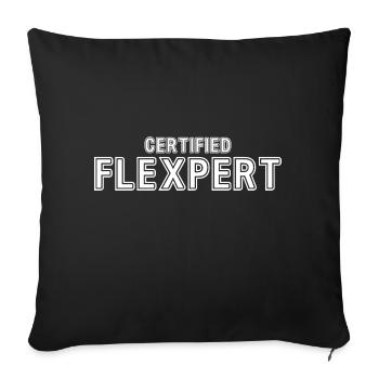 Certifié Flexpert Vêtements de sport Muscle Enthusiasts - Housse de coussin décorative 45 x 45 cm - noir - Devant