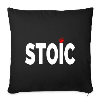 Stoic being stoic typographic artwork - Sofa pillowcase 17,3'' x 17,3'' (45 x 45 cm) - black - Front