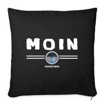 Mismuschelartlogo moin ahoi - Sofakissenbezug 45 x 45 cm - Schwarz - Vorne