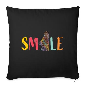 Smile - Sneaker coloré - cool - Sport - Danse - Danse - Housse de coussin décorative 45 x 45 cm - noir - Devant