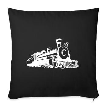 Steam Locomotive Sketch - Sofa pillowcase 17,3'' x 17,3'' (45 x 45 cm) - black - Front