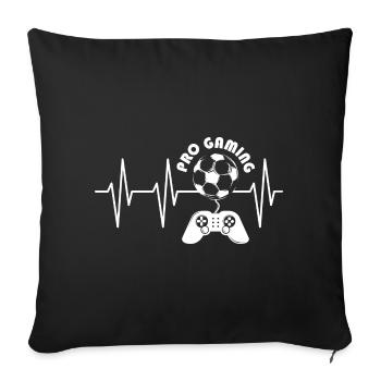 pro gaming heartbeat pulse soccer gamer icon logo - Sofa pillowcase 17,3'' x 17,3'' (45 x 45 cm) - black - Front