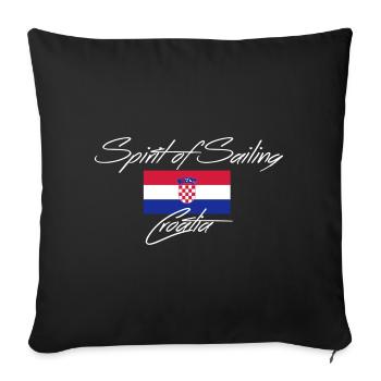 Spirit of Sailing Croatia - Sofakissenbezug 45 x 45 cm - Schwarz - Vorne