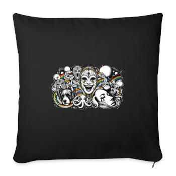 Masks of Life - Sofakissenbezug 45 x 45 cm - Schwarz - Vorne
