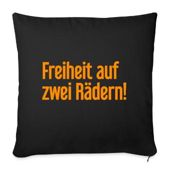 Freedom on Two Wheels - Cyclist Design - Sofa pillowcase 17,3'' x 17,3'' (45 x 45 cm) - black - Front