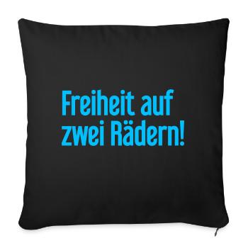 Freedom on Two Wheels - Cyclist Design - Sofa pillowcase 17,3'' x 17,3'' (45 x 45 cm) - black - Front