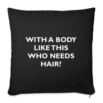Fête des pères papa chauve cadeau hommes humour drôle - Housse de coussin décorative 45 x 45 cm - noir - Devant