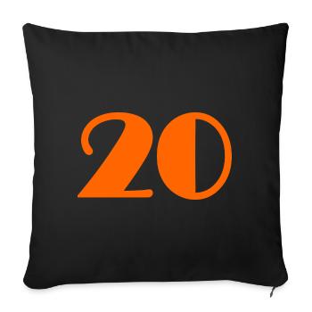 20. 20 ANS. 20e ANNIVERSAIRE. ANNIVERSAIRE 20 ANS. - Housse de coussin décorative 45 x 45 cm - noir - Devant