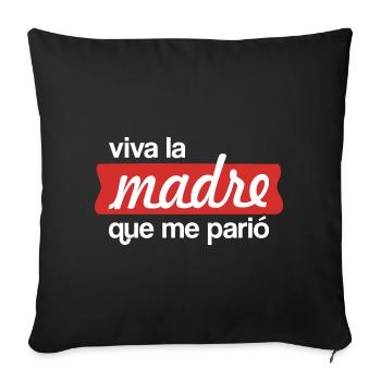 Vive la mère qui m’a donné naissance (sombre) - Housse de coussin décorative 45 x 45 cm - noir - Devant