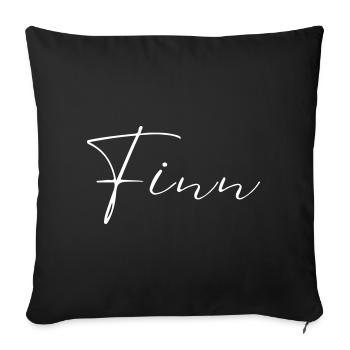 Finn Name T-Shirt Geschenk Für Männer - Sofakissenbezug 45 x 45 cm - Schwarz - Vorne