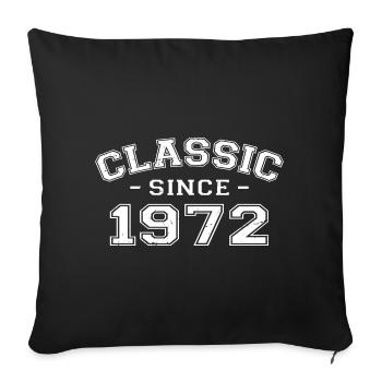 Vintage 1972 cadeau d’anniversaire 1972 classique - Housse de coussin décorative 45 x 45 cm - noir - Devant