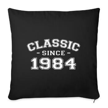 Vintage 1984 cadeau d’anniversaire 1984 classique - Housse de coussin décorative 45 x 45 cm - noir - Devant
