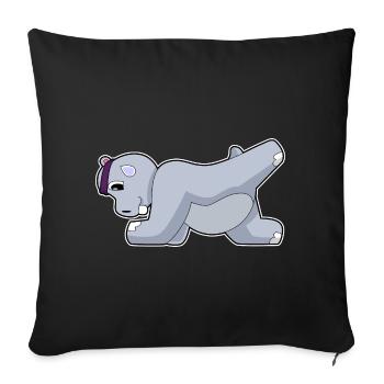 Hippopotamus Abdominal Training Bodybuilding - Sofa pillowcase 17,3'' x 17,3'' (45 x 45 cm) - black - Front