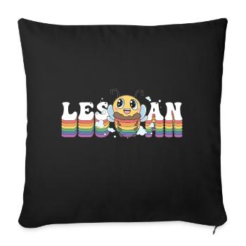 Les Bee An - Lesbische LGBT-Pride - aber zuerst, - Sofakissenbezug 45 x 45 cm - Schwarz - Vorne