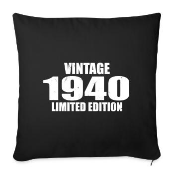 Vintage 1940's Birthday 1940 - Retro 1940 - Sofa pillowcase 17,3'' x 17,3'' (45 x 45 cm) - black - Front