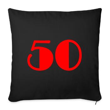 50. 50 ANS. 50e ANNIVERSAIRE. ANNIVERSAIRE 50 ANS. - Housse de coussin décorative 45 x 45 cm - noir - Devant