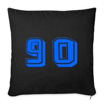 90. 90 ANS. 90e ANNIVERSAIRE. ANNIVERSAIRE 90 ANS. - Housse de coussin décorative 45 x 45 cm - noir - Devant