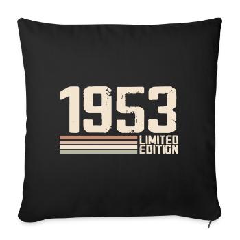 1953 Millésime 1953 Anniversaire 1953 Rétro 1953 - Housse de coussin décorative 45 x 45 cm - noir - Devant