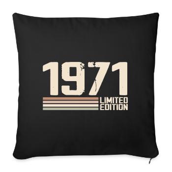 1971 Vintage 1971 Birthday 1971 Retro 1971 - Sofa pillowcase 17,3'' x 17,3'' (45 x 45 cm) - black - Front