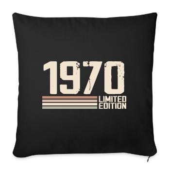 1970 Millésime 1970 Anniversaire 1970 Rétro 1970 - Housse de coussin décorative 45 x 45 cm - noir - Devant