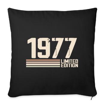 1977 Vintage 1977 Birthday 1977 Retro 1977 - Sofa pillowcase 17,3'' x 17,3'' (45 x 45 cm) - black - Front