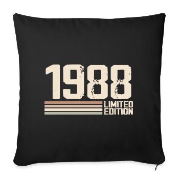 1988 Millésime 1988 Anniversaire 1988 Rétro 1988 - Housse de coussin décorative 45 x 45 cm - noir - Devant