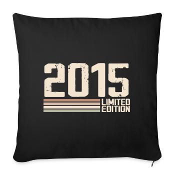 2015 Millésime 2015 Anniversaire 2015 Rétro 2015 - Housse de coussin décorative 45 x 45 cm - noir - Devant