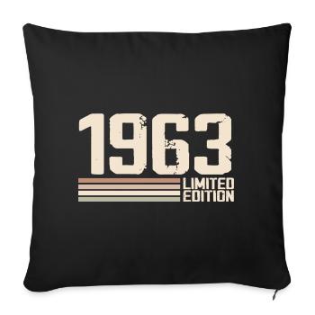 1963 Vintage 1963 Birthday 1963 Retro 1963 - Sofa pillowcase 17,3'' x 17,3'' (45 x 45 cm) - black - Front