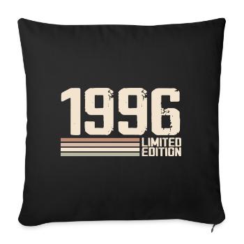 1996 Millésime 1996 Anniversaire 1996 Rétro 1996 - Housse de coussin décorative 45 x 45 cm - noir - Devant