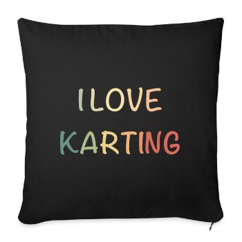 KartingLiebe Pastel Racing - Sofa pillowcase 17,3'' x 17,3'' (45 x 45 cm) - black - Front