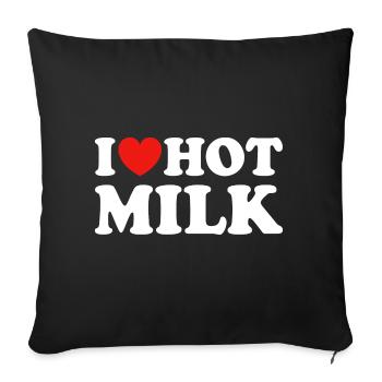I love hot Milk - Sofa pillowcase 17,3'' x 17,3'' (45 x 45 cm) - black - Front
